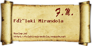 Füleki Mirandola névjegykártya